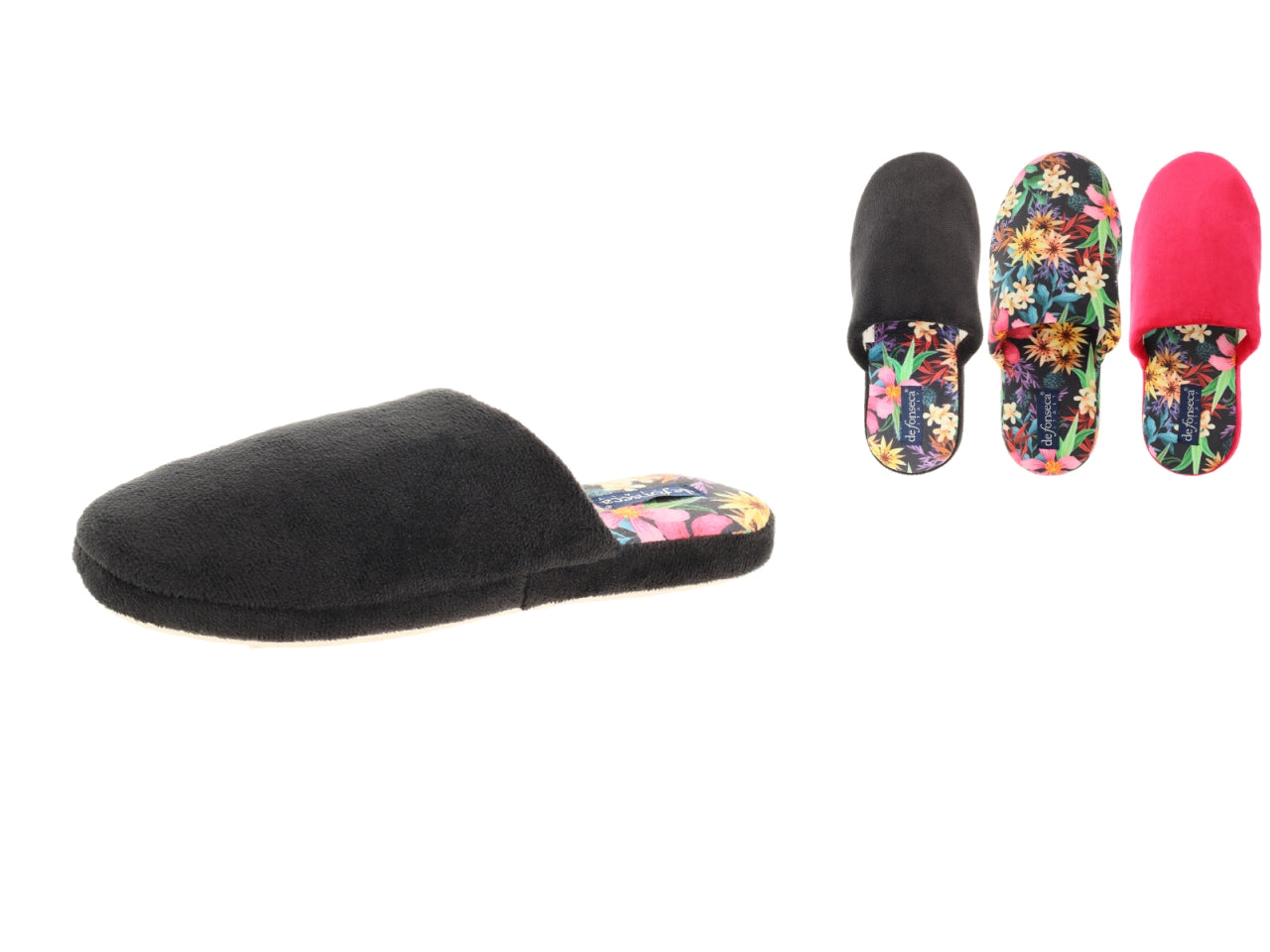 Pantofola donna multicolor floreale in microfibra e cotone - DeFonseca