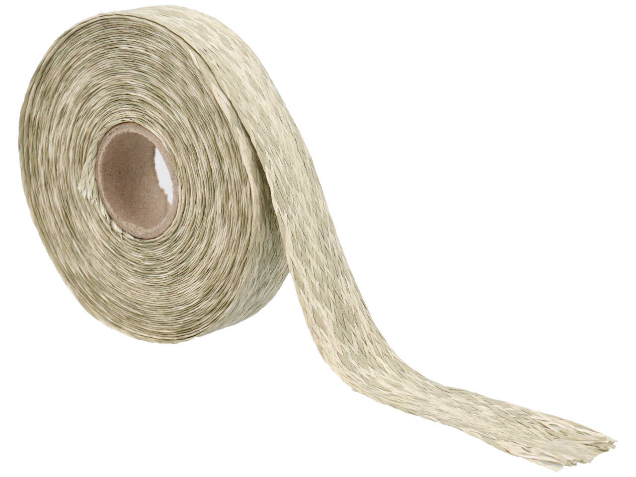 Nastro regalo in carta intrecciata bicolore verde e naturale, 24mmx10mt - Furlanis