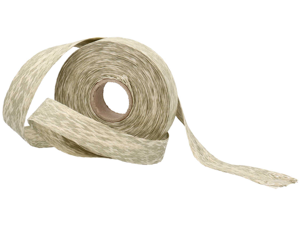 Nastro regalo in carta intrecciata bicolore verde e naturale, 24mmx10mt - Furlanis