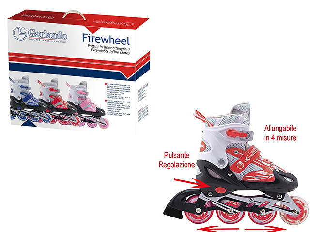 Pattini in linea firewheel colore rosso