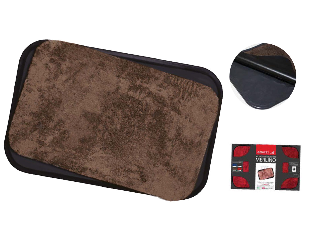 Zerbino merlin in fibra assorbente 40x60cm fondo in pvc