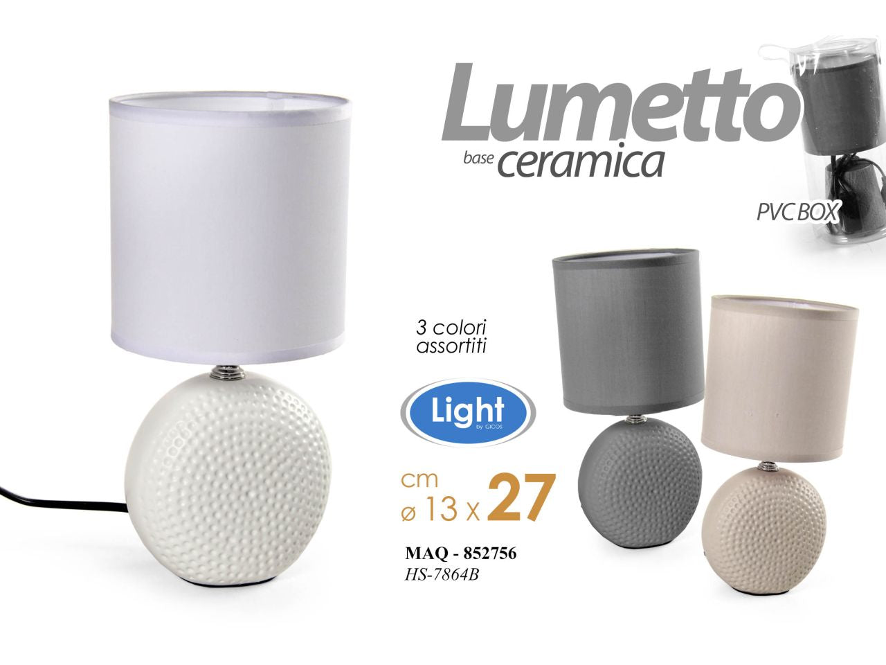 Lumetto da comodino in ceramica misura 27cm