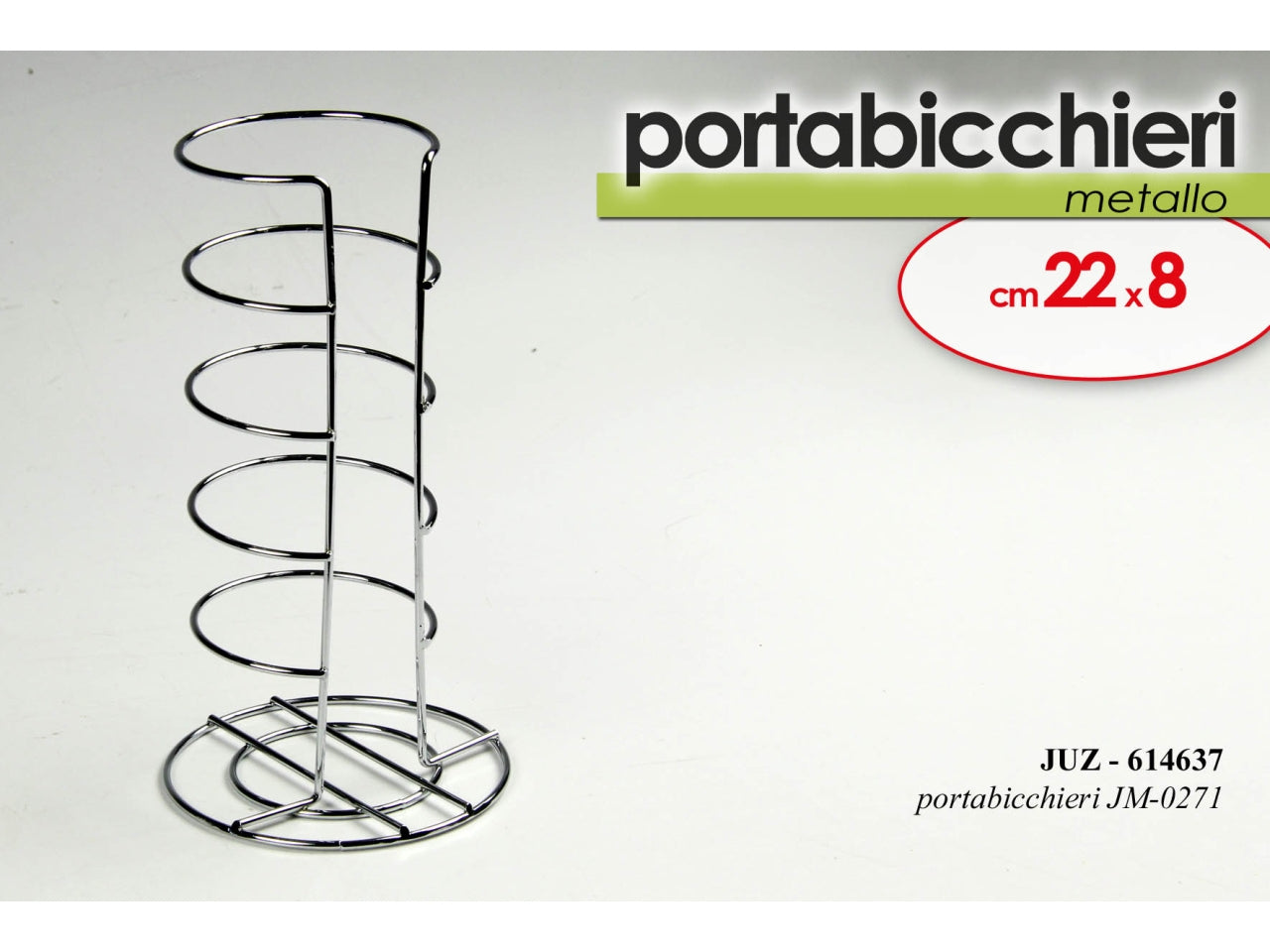 Portabicchieri in metallo 22x8cm