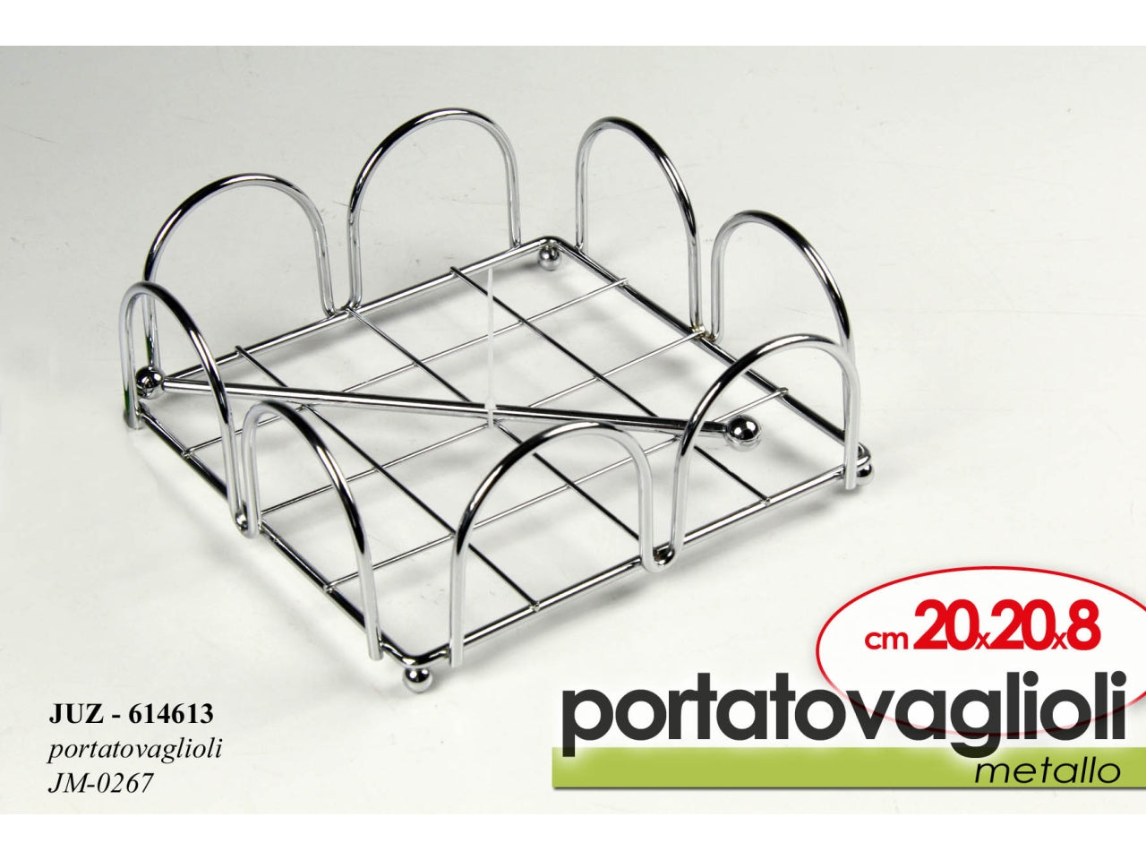 Portatovaglioli in metallo 20x20x8cm