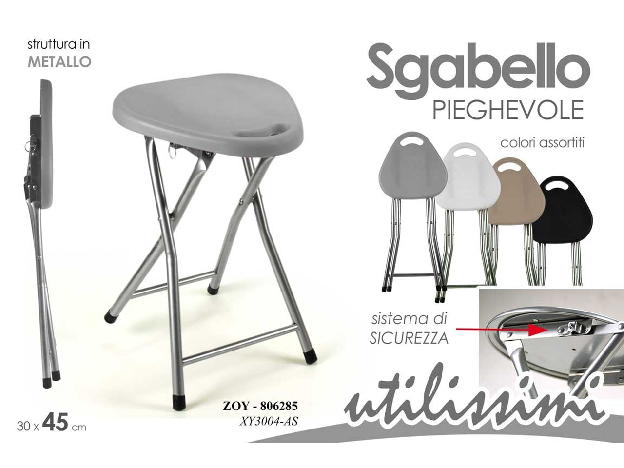 Sgabello cuore colori assortiti misura 30x45cm