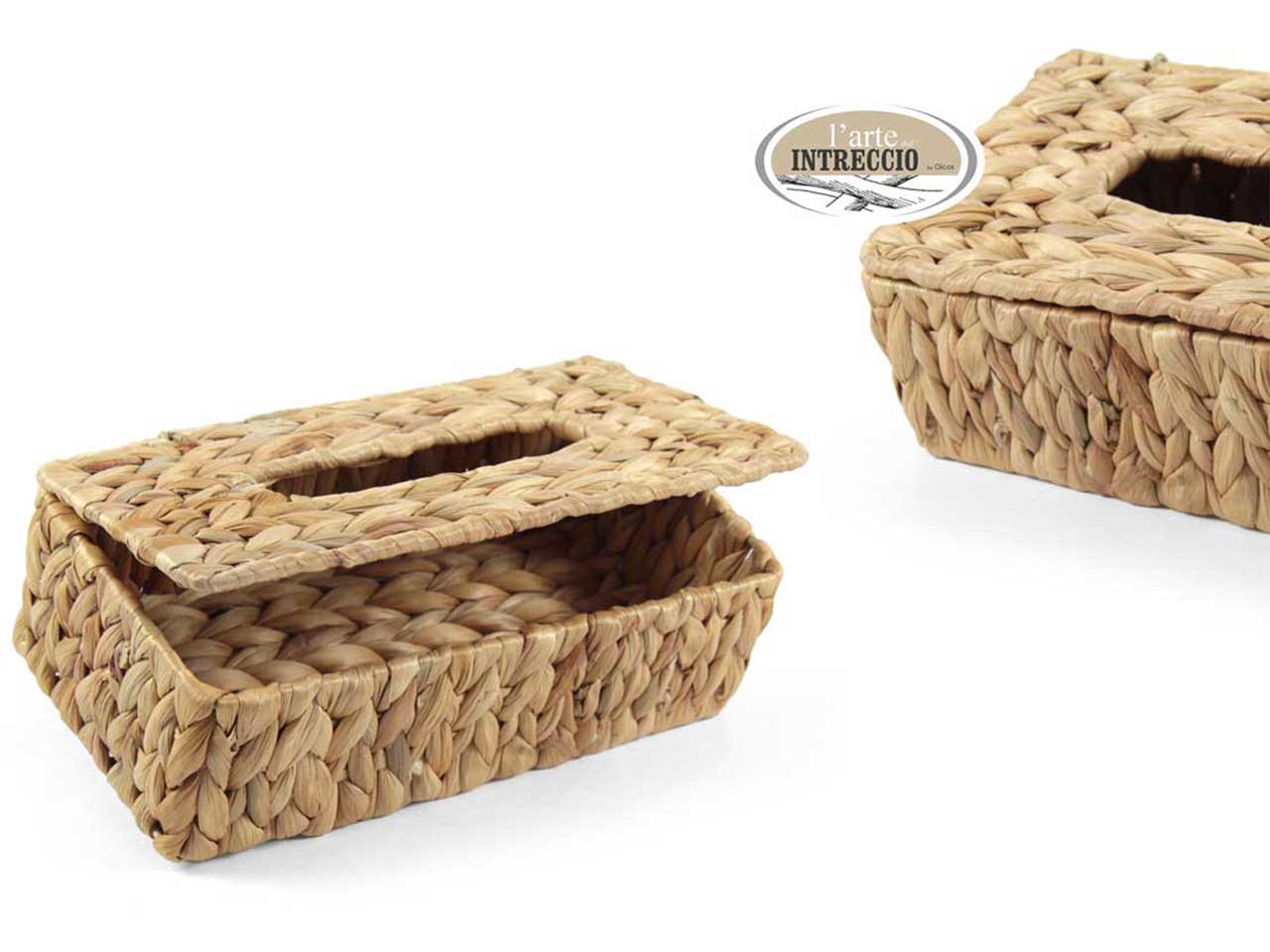 Porta fazzoletti in foglia di banana misura 26x14x9cm