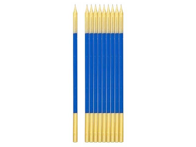 Candeline 15,5cm 10pz blu e oro