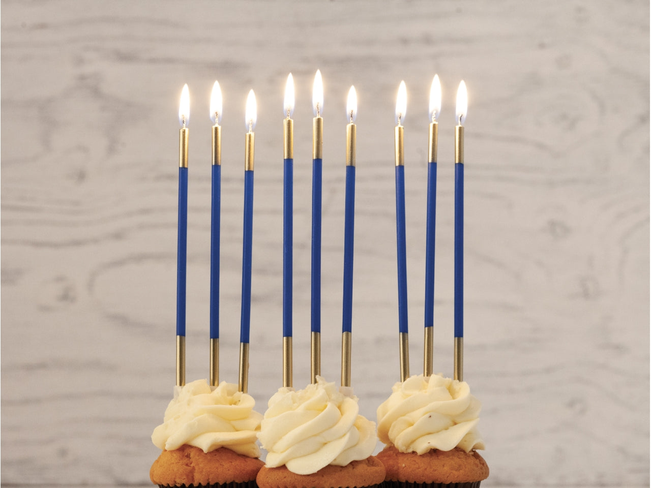 Candeline 15,5cm 10pz blu e oro