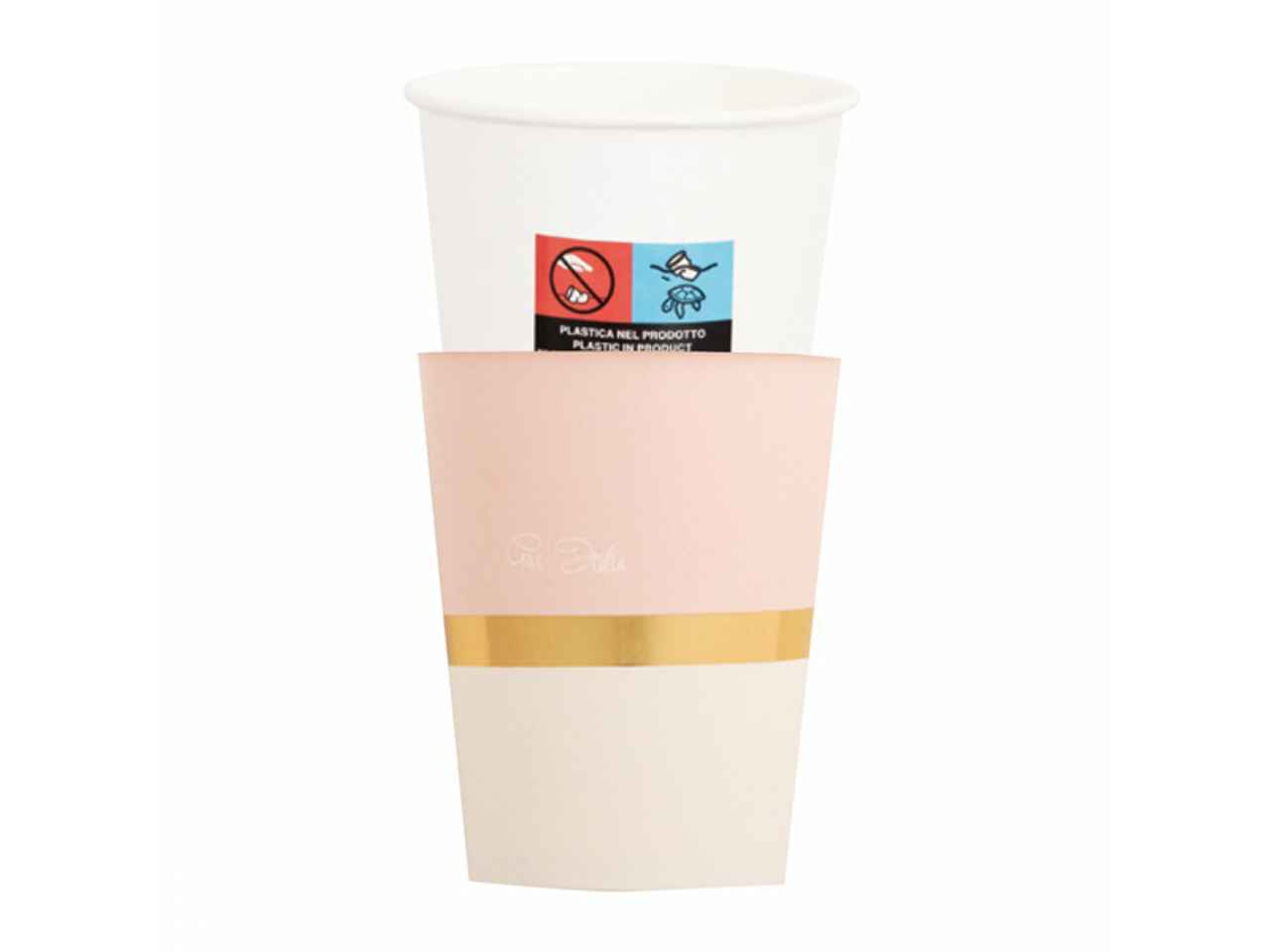 Bicchieri con 8 cover baby chic rosa da 250cc - la confezione comprende 8 bicchieri
