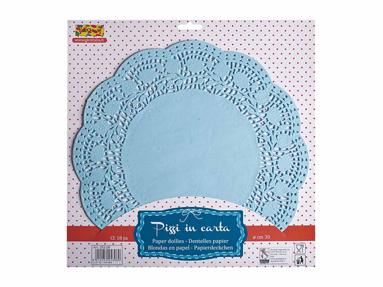 Centrino 100 pezzi pizzo azz.10cm 25352