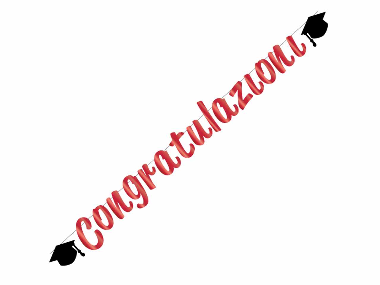 Festone congratulazioni rosso2,5mt54593