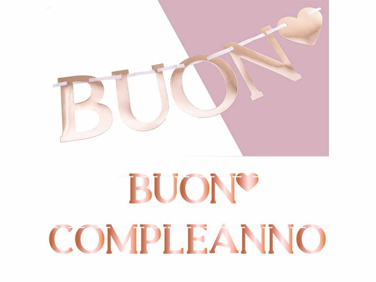 Festone buon compleanno rose gold 2,8mt 54594