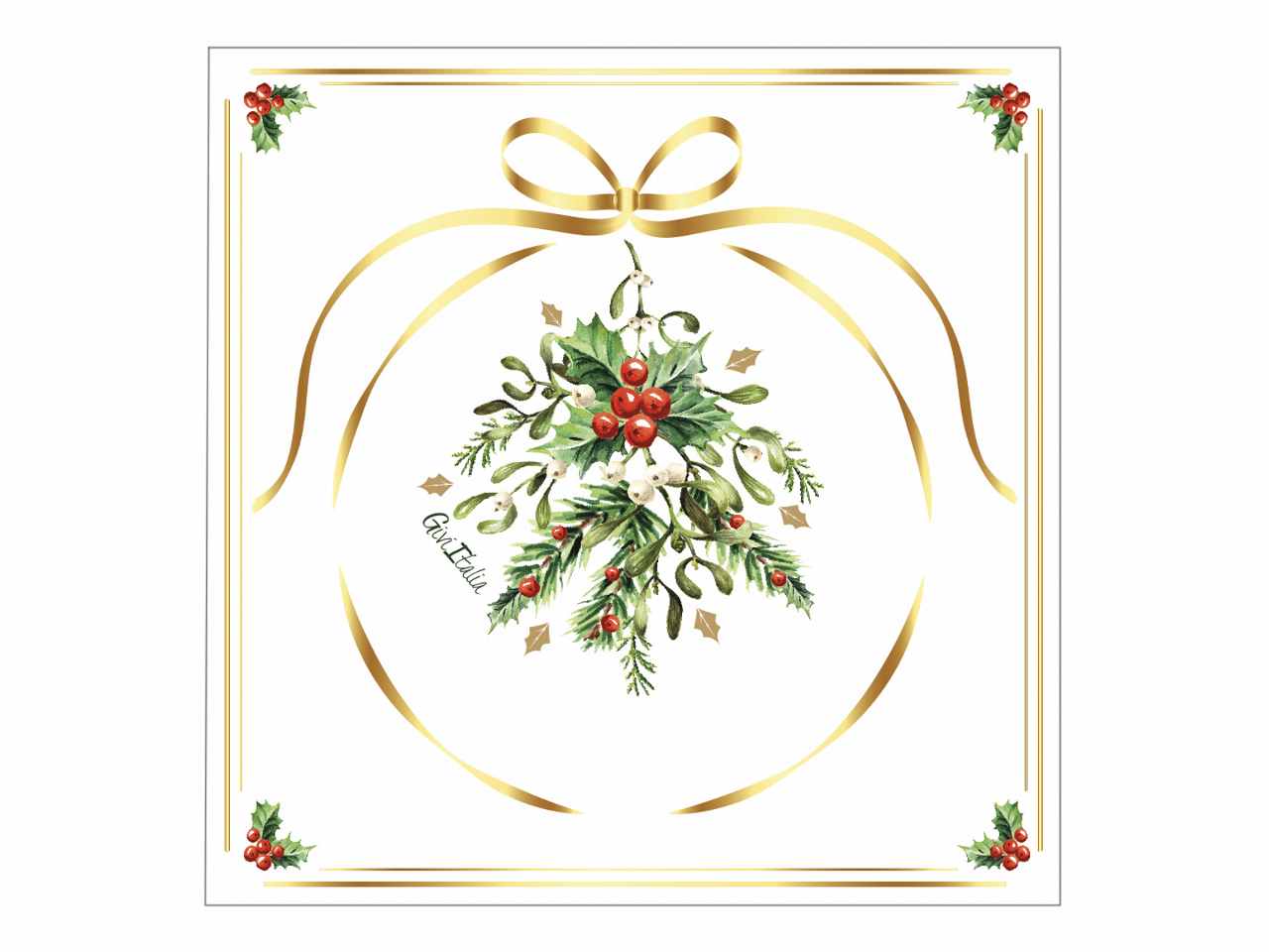 Tovaglioli merry gold christmas 3 veli cm.33x33 18 pezzi$