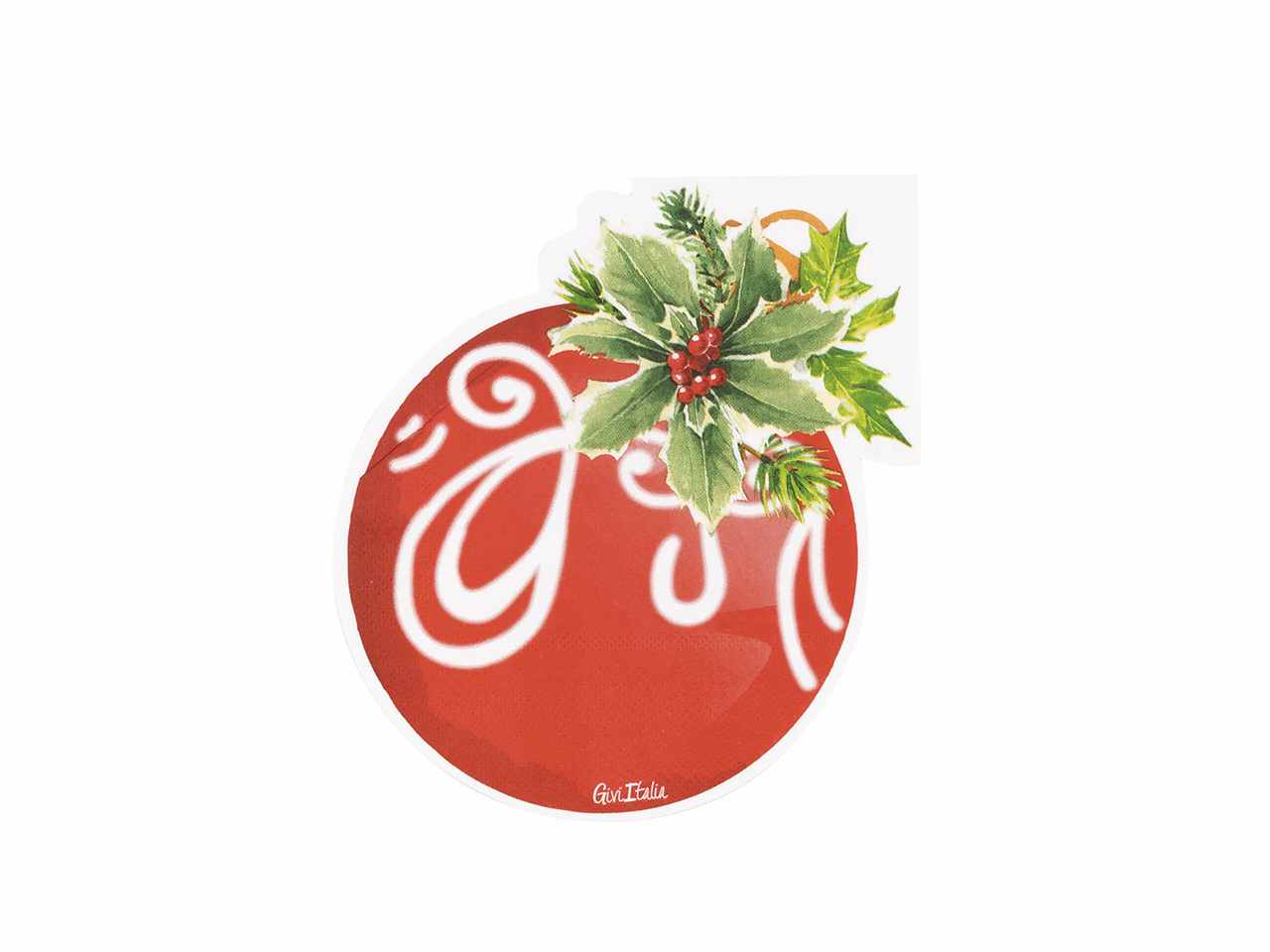 Tovaglioli sagomati pallina di natale cm33x33 16 pezzi$