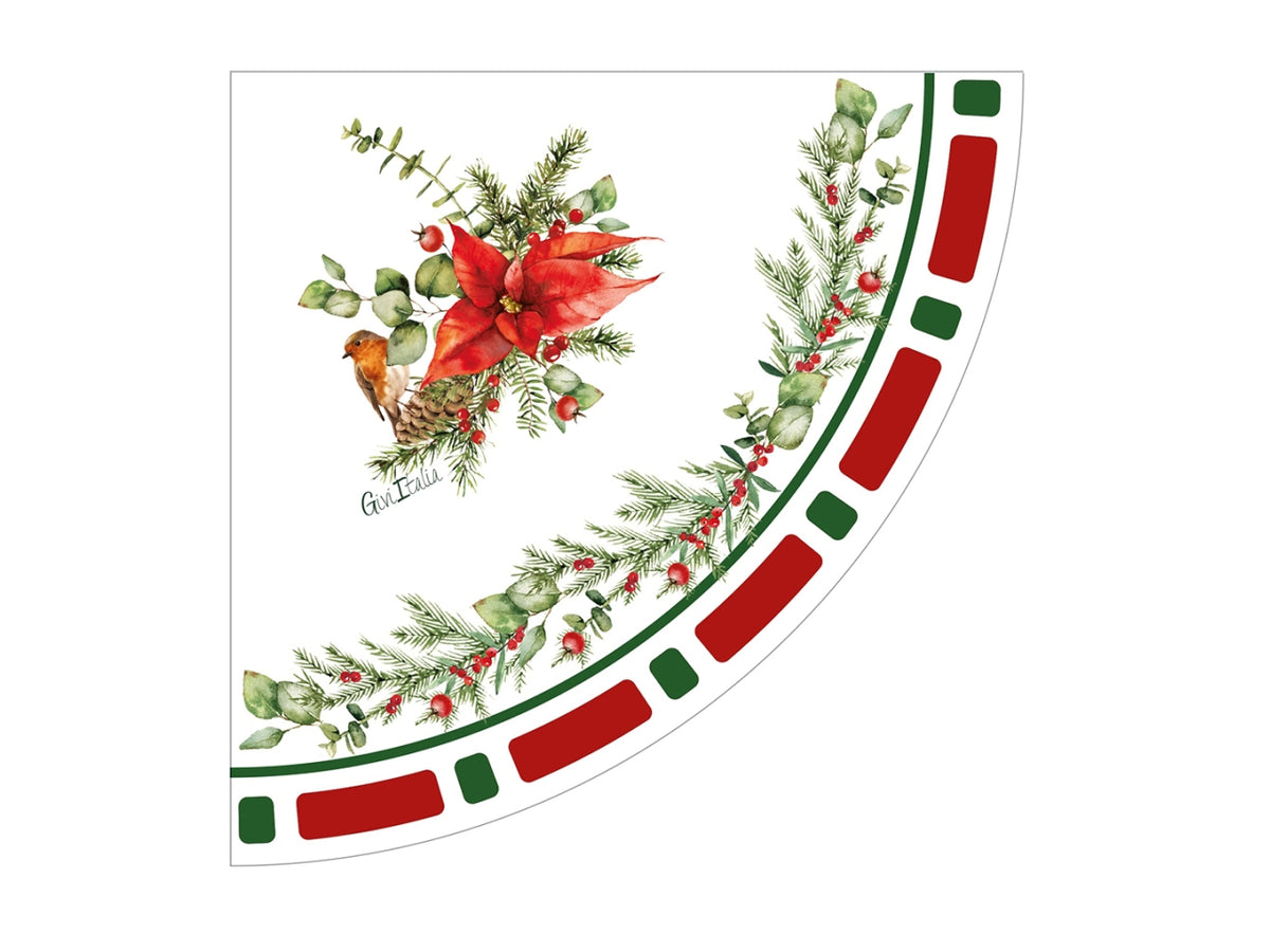 Tovaglioli di carta natalizi bianco, rosso e verde 33x33 cm, confezione da 16 pezzi - Givi Italia