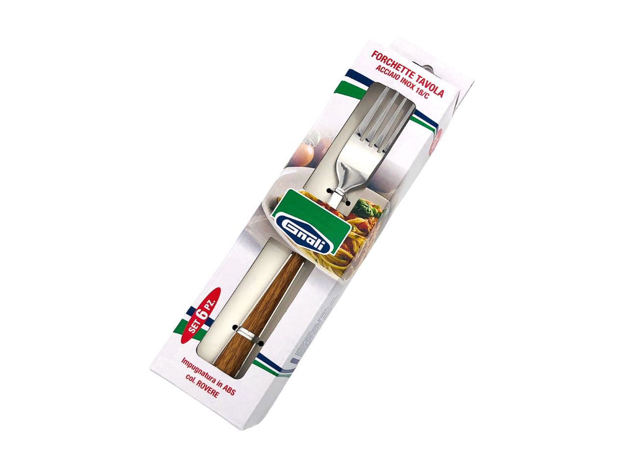 Forchetta tavola manico rovere set da 6 forchette