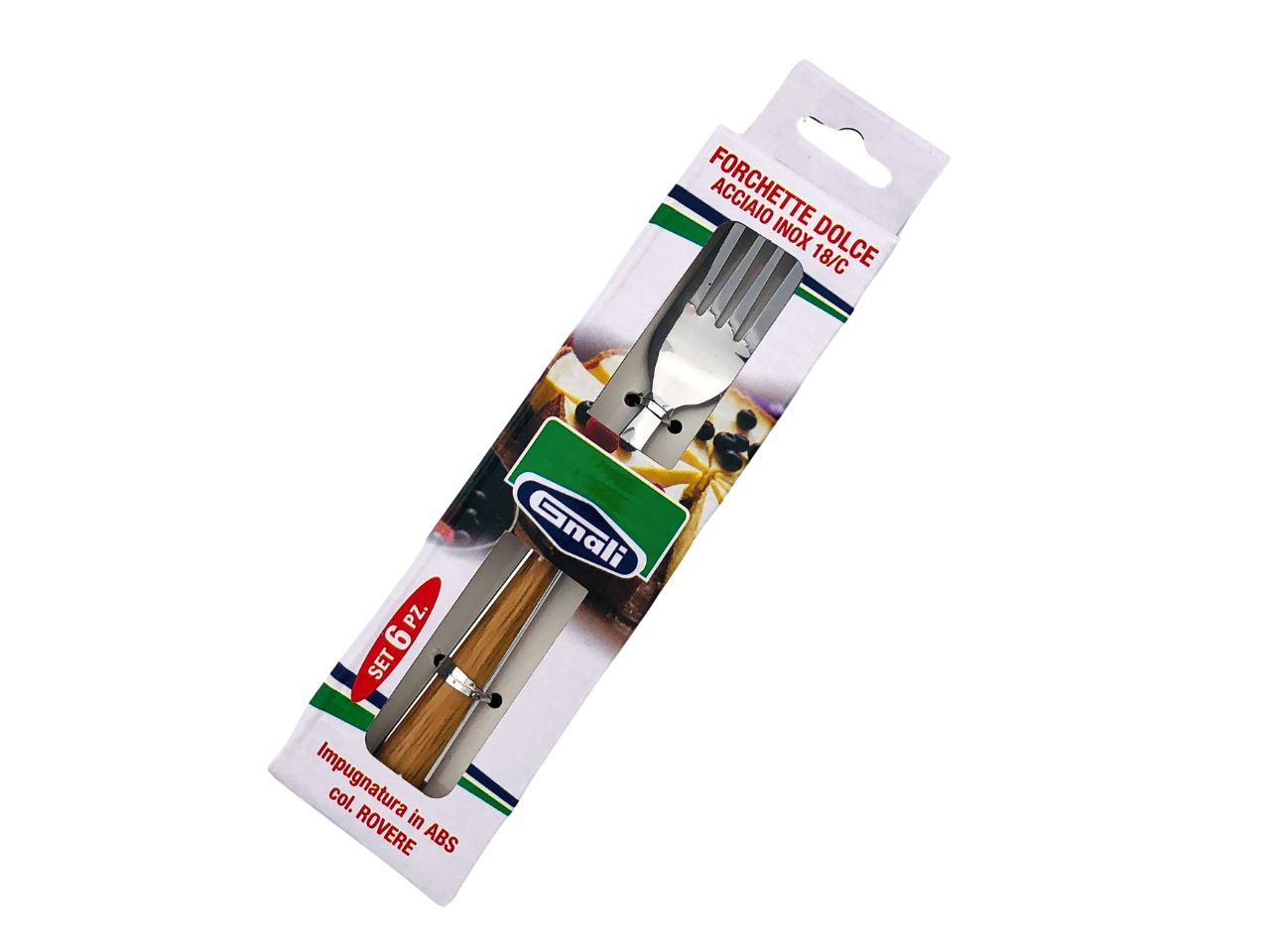 Forchetta dolce manico rovere set da 6 forchette