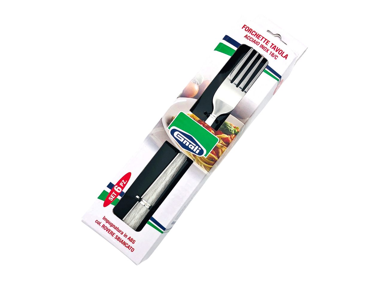 Forchetta tavola manico rovere sbiancato set da 6 forchette