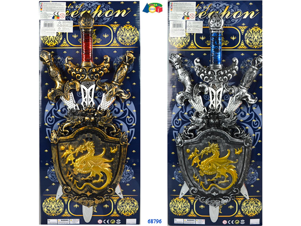 Set 3 spade con scudo modelli assortiti