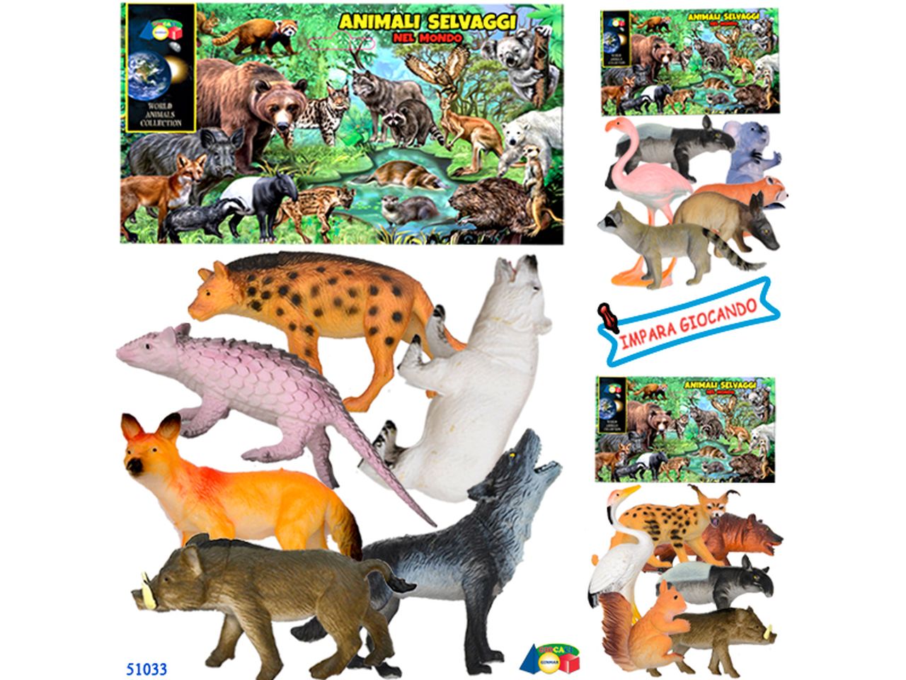 Busta animali selvaggi nel mondo modelli assortiti