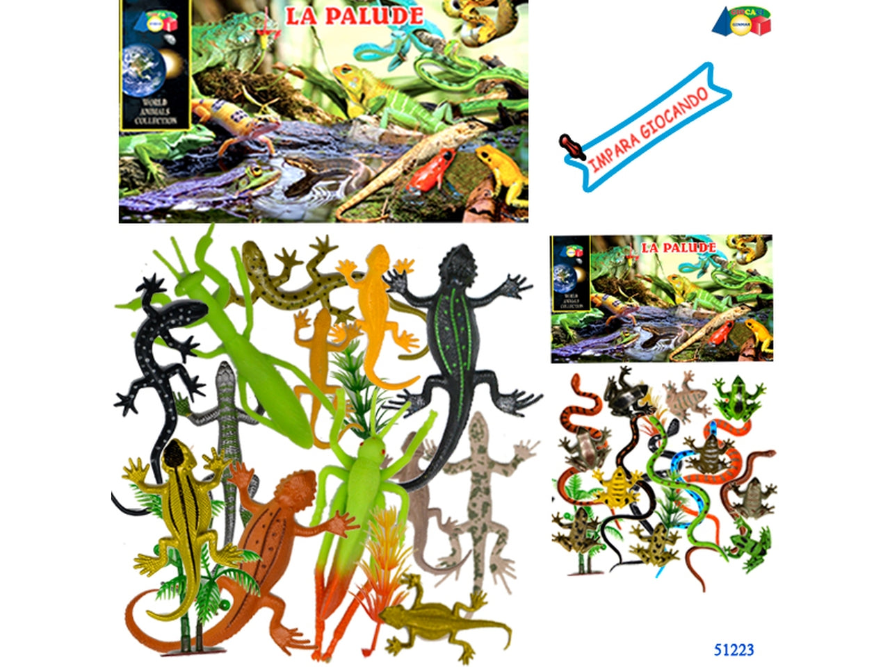 Busta serpenti, rane, insetti la palude