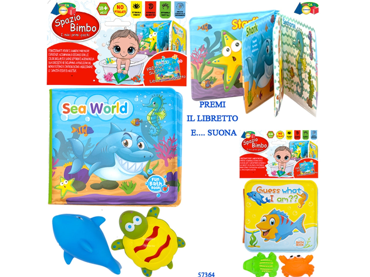 Busta libretto con pesci spazio bimbo