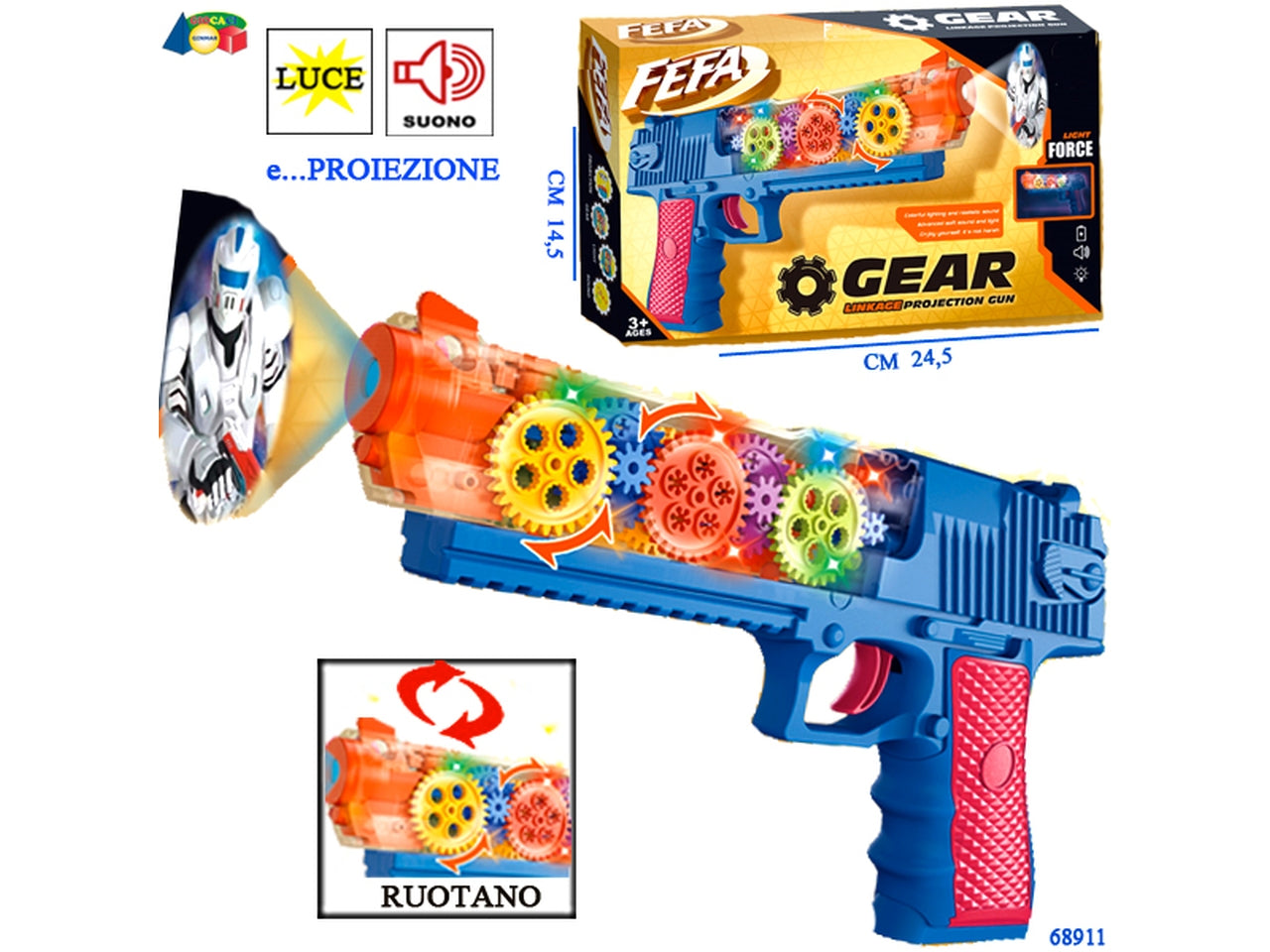 Pistola con suoni,luci e proiezione