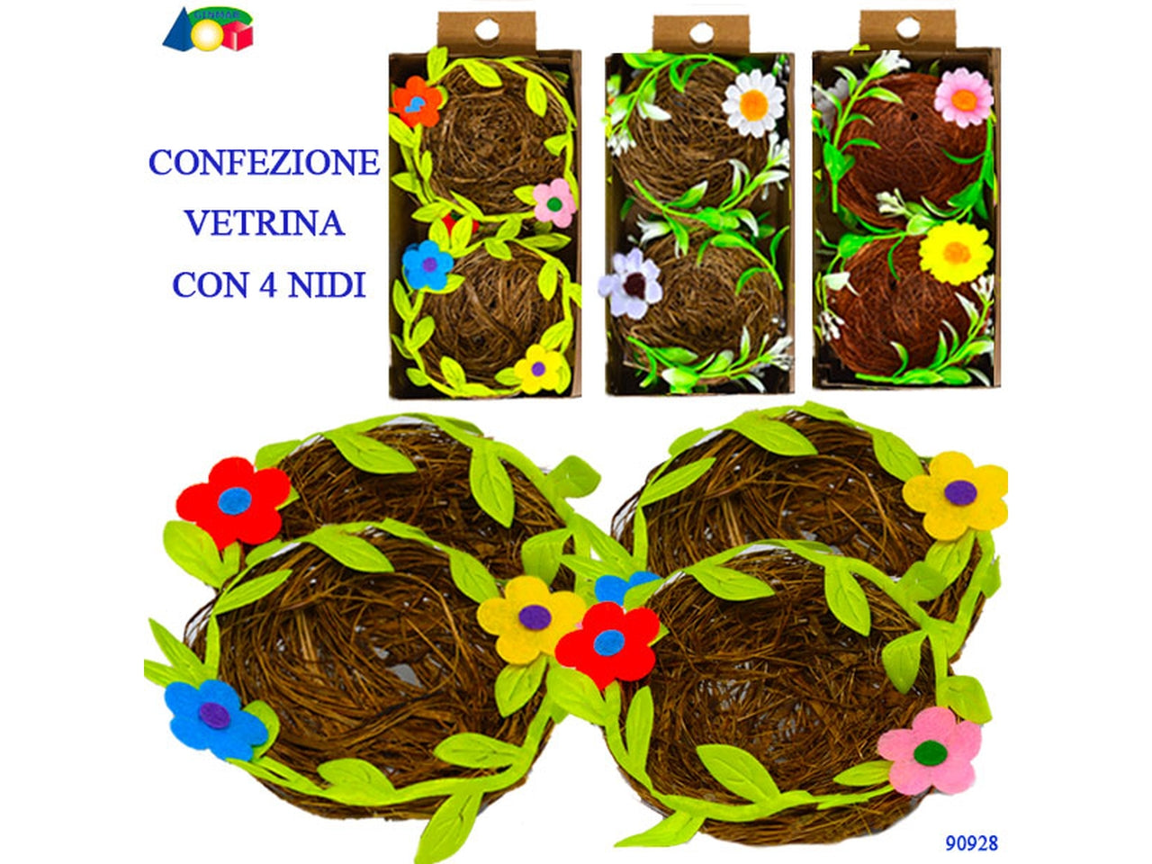 Nidi con fiori - la confezione contiene 4 nidi