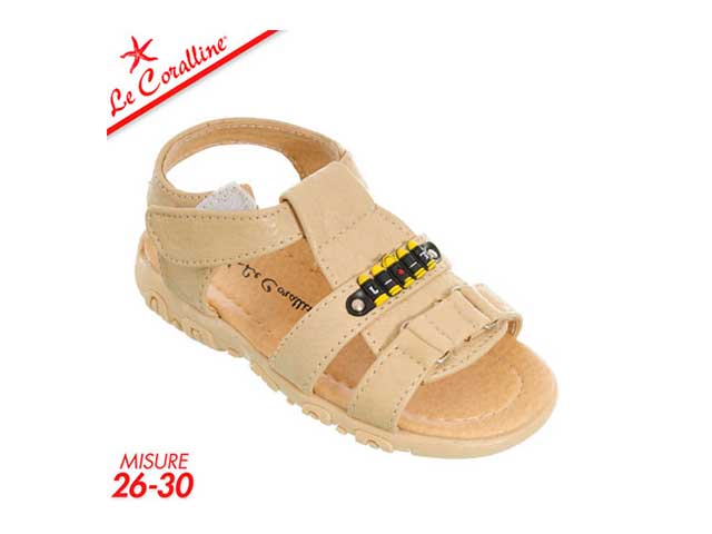 Ciabatte a fascia bimbo beige taglia 26-30