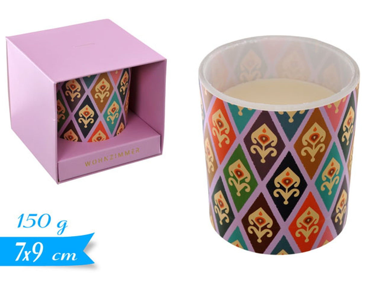 Candela in vaso rosa