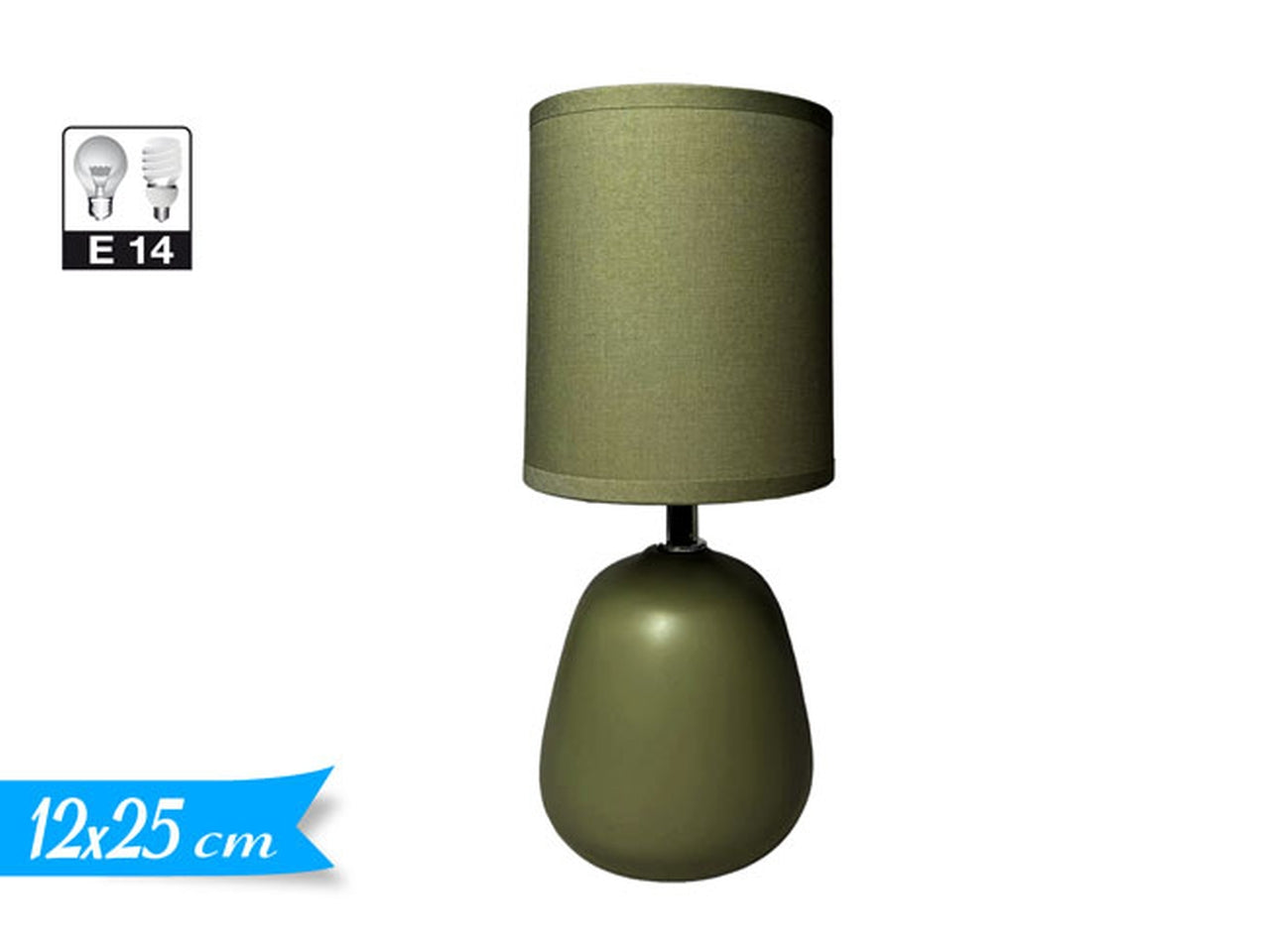 Lampada verde kaki da tavolo stile scandinavo 25 cm â Golden Hill
