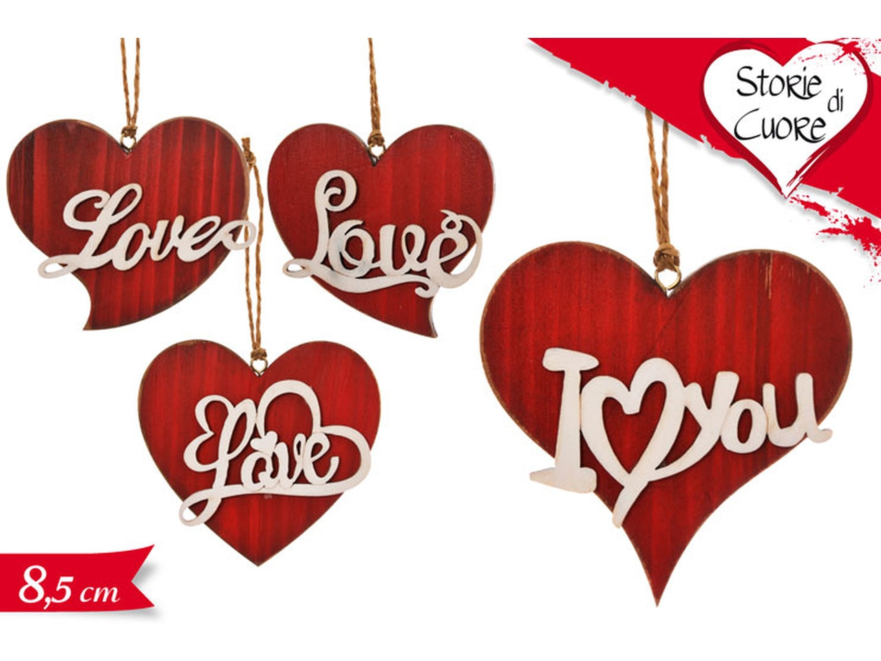Pendaglio cuore san valentino 8,5cm