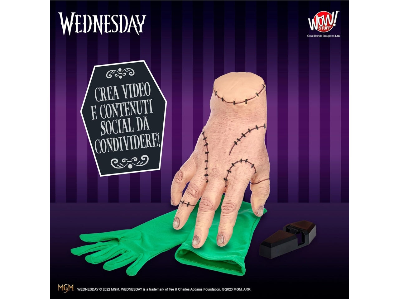 Mercoledi' mano real fx con effetti speciali e guanto green screen