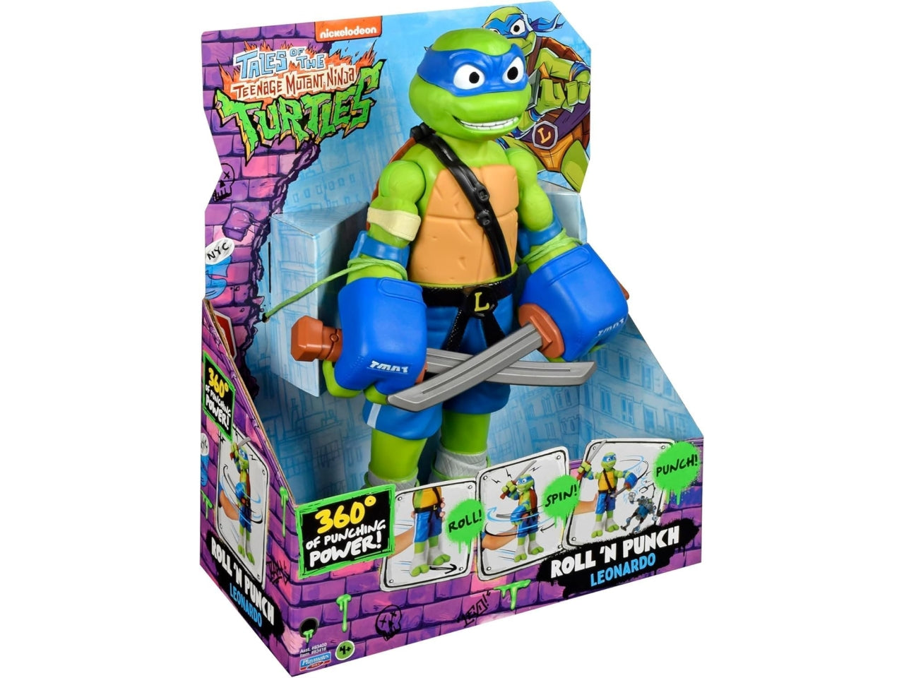 Turtles personaggio rolling punch leo - Leonardo in versione personaggio gigante 30 cm con funzione! Spostandolo - Giochi Preziosi