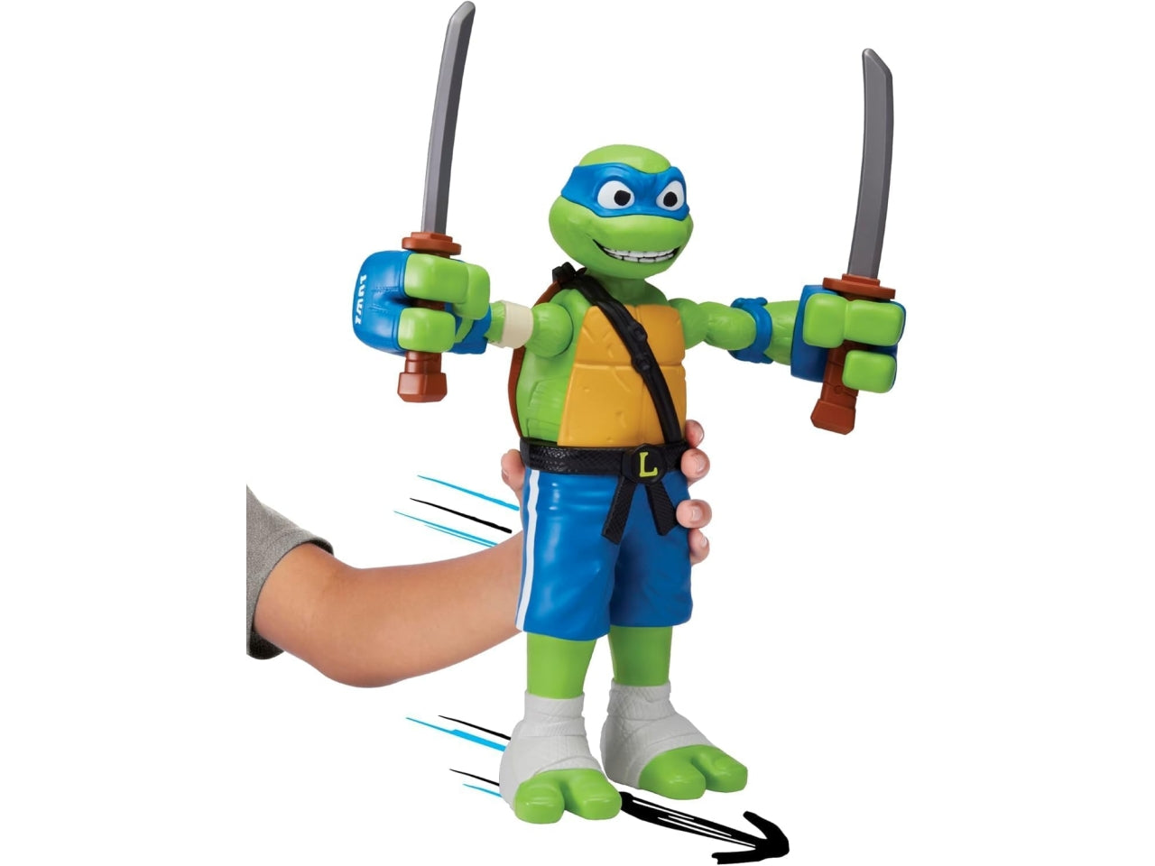 Turtles personaggio rolling punch leo - Leonardo in versione personaggio gigante 30 cm con funzione! Spostandolo - Giochi Preziosi