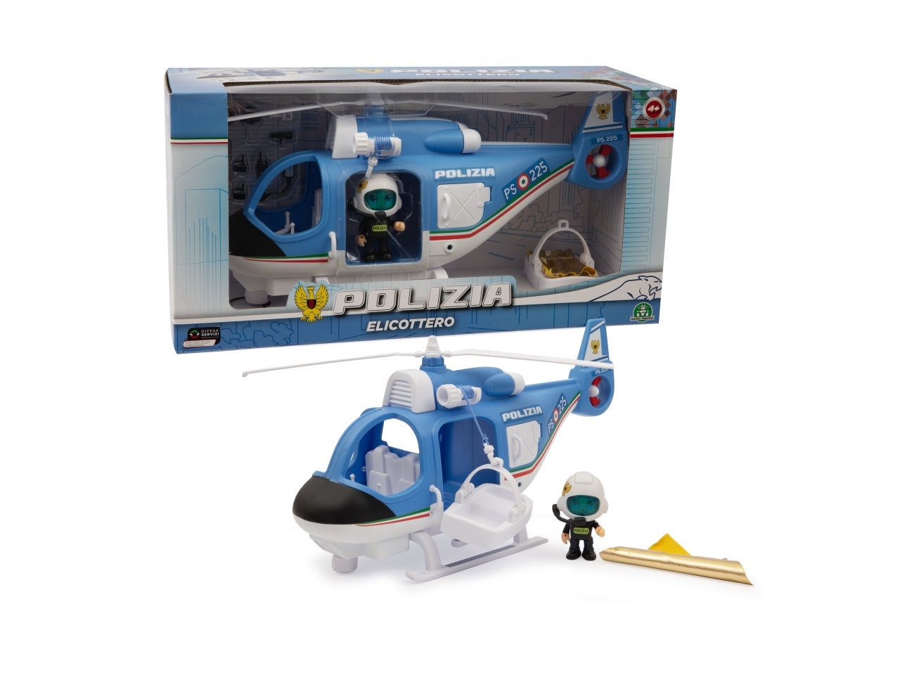 Polizia elicottero deluxe con personaggio - Elicottero con livrea originale della Polizia per le operazioni di - Giochi Preziosi