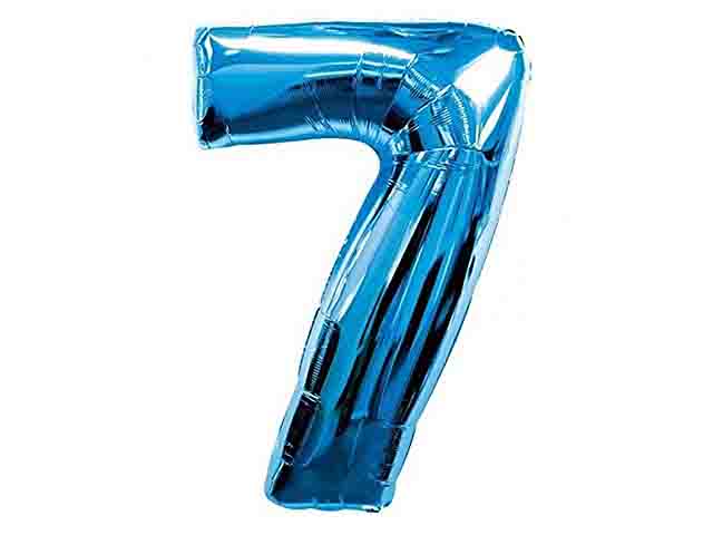 Pallone numerale celeste 7 007b