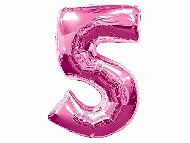 Pallone numerale rosa 5 015f