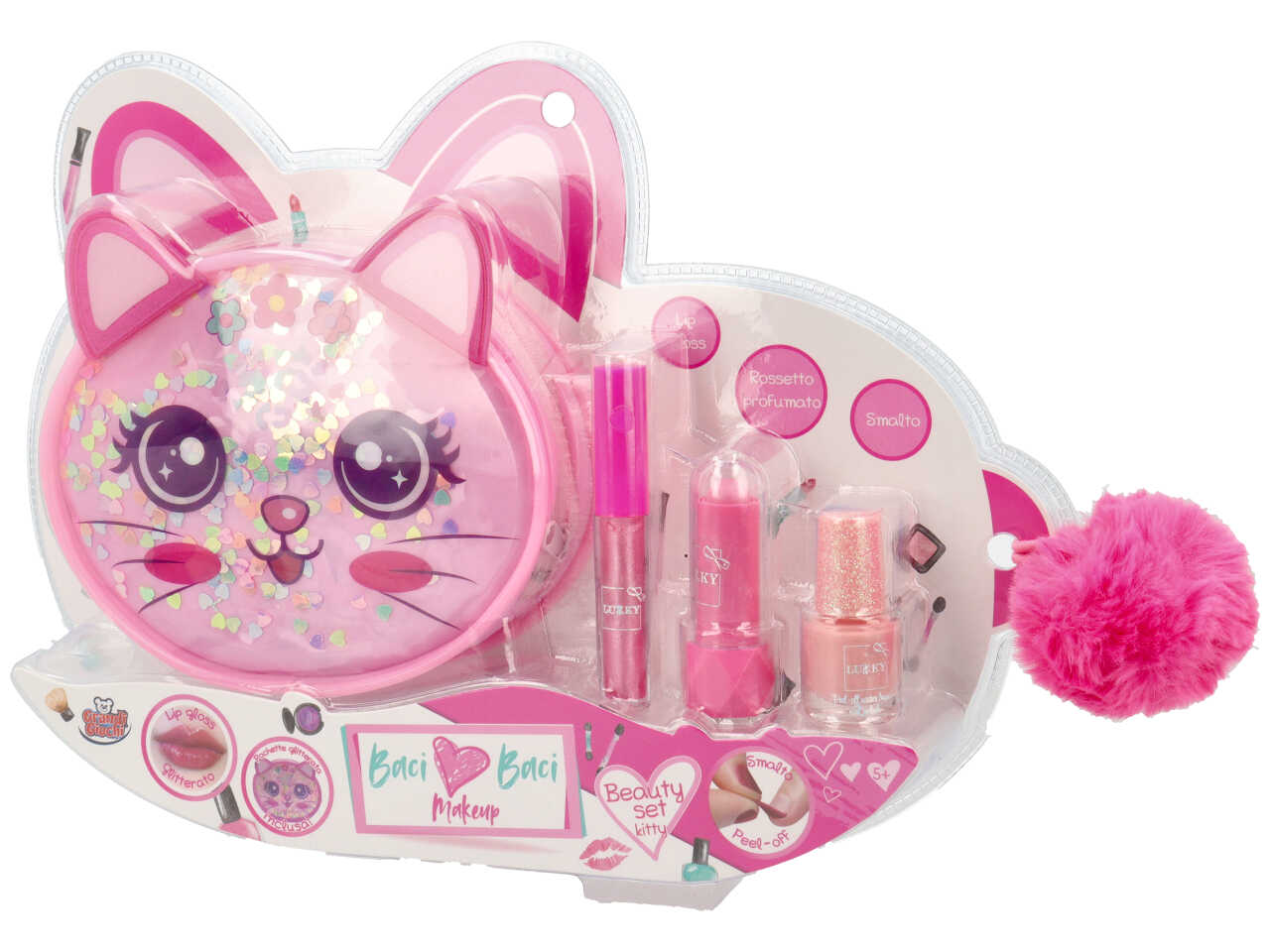 Bacibaci set gatto 1 pochette, 1 lip gloss e 1 rossetto per etÃ  5+ | Grandi Giochi