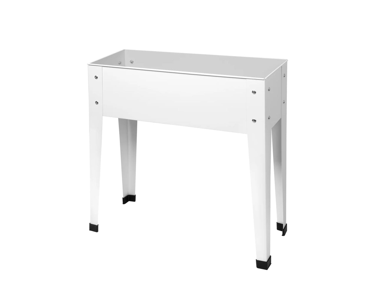 Fioriera rialzata rettangolare bianca in metallo design moderno h.61 cm- Vestiamo Casa