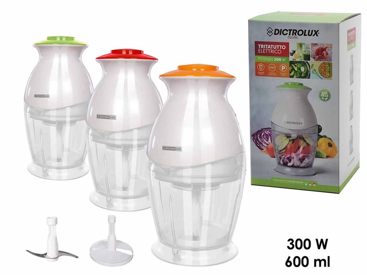 Tritatutto 0.6lt da 300w colori assortiti