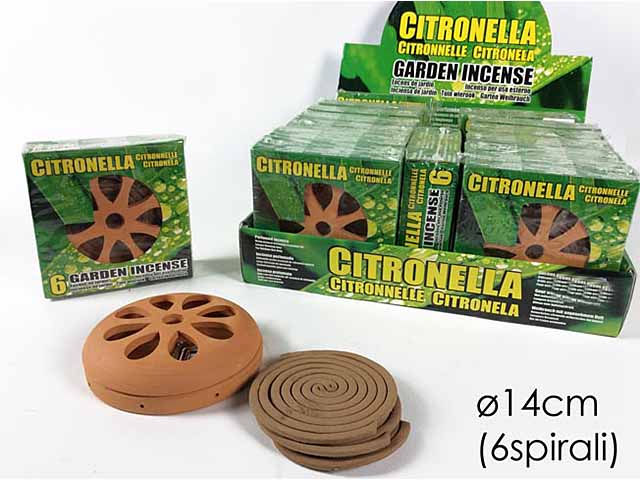 Spirali citronella c/vaso 6 pezzi 537863