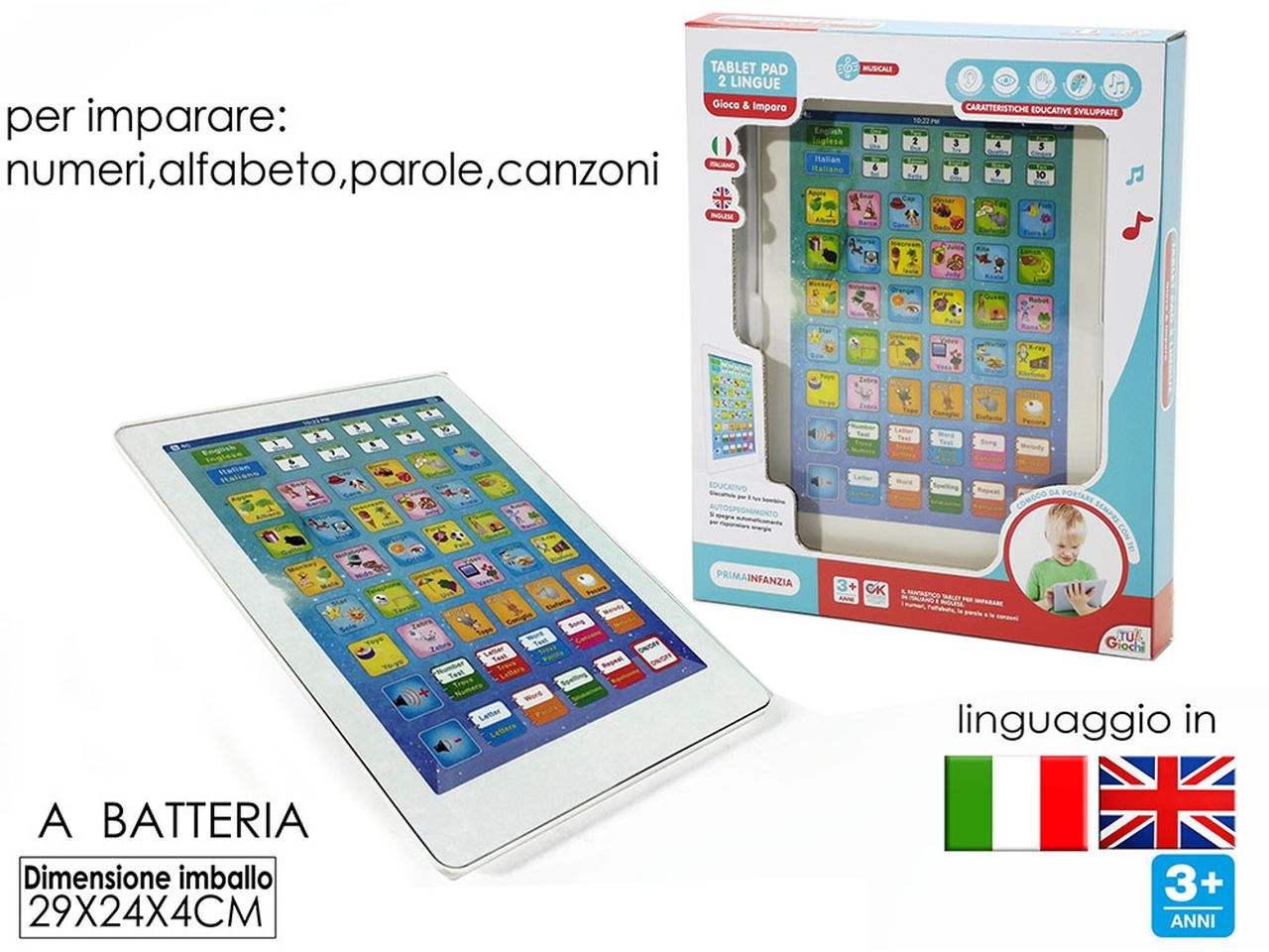 Tablet pad 2 lingue