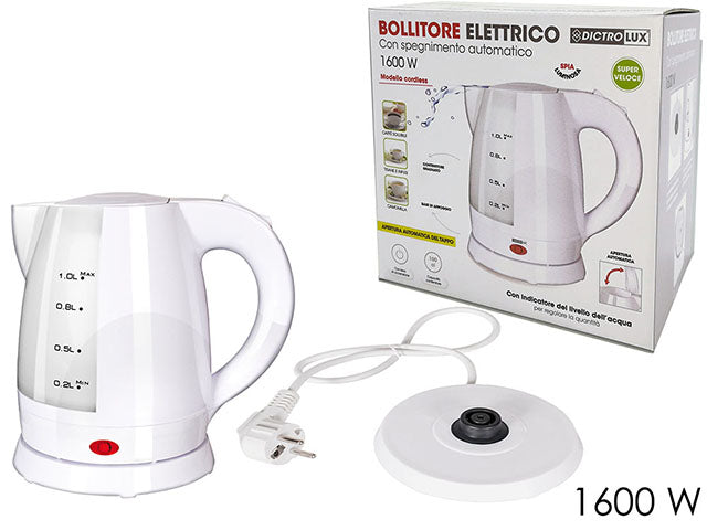 Bollitore 1lt 1600w bianco
