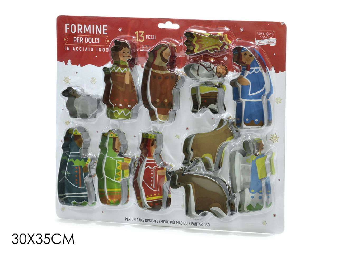 Formine nativita' in acciaio - la confezione comprende 13 formine