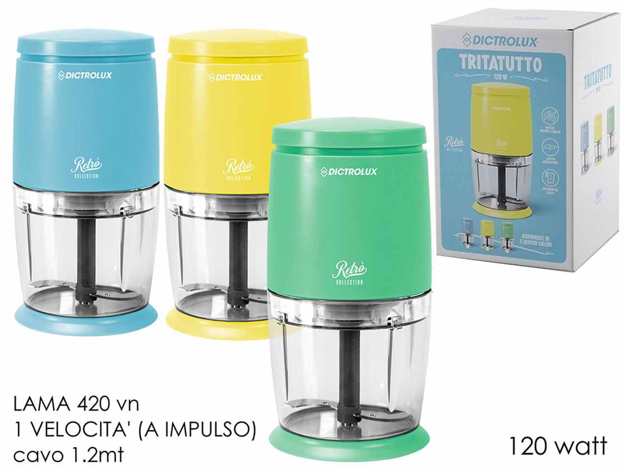 Tritatutto 0.35lt da 120w colori assortiti