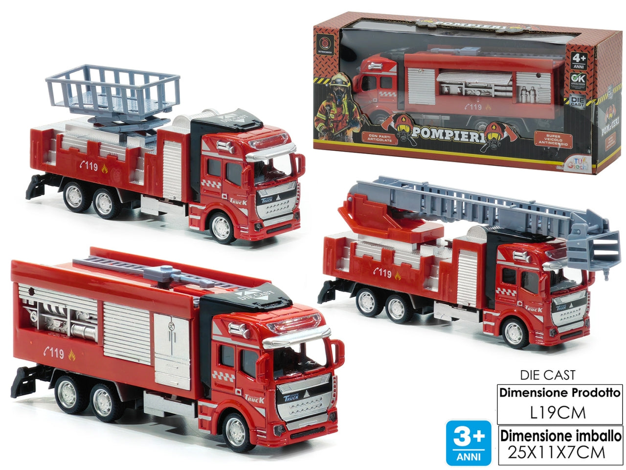 Die cast pompieri+veicolo 100912
