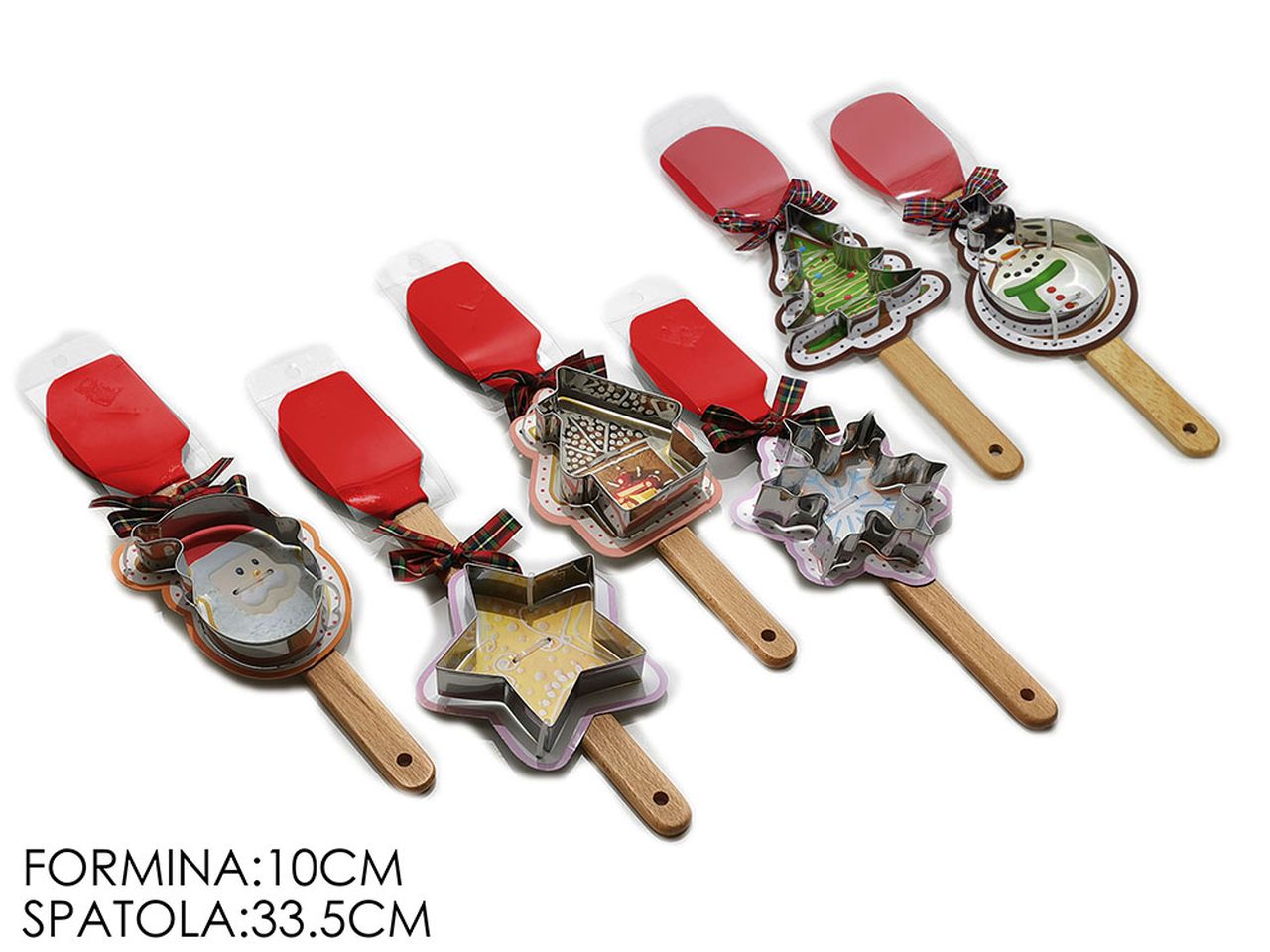 Spatola rossa con formina in 6 assortimenti