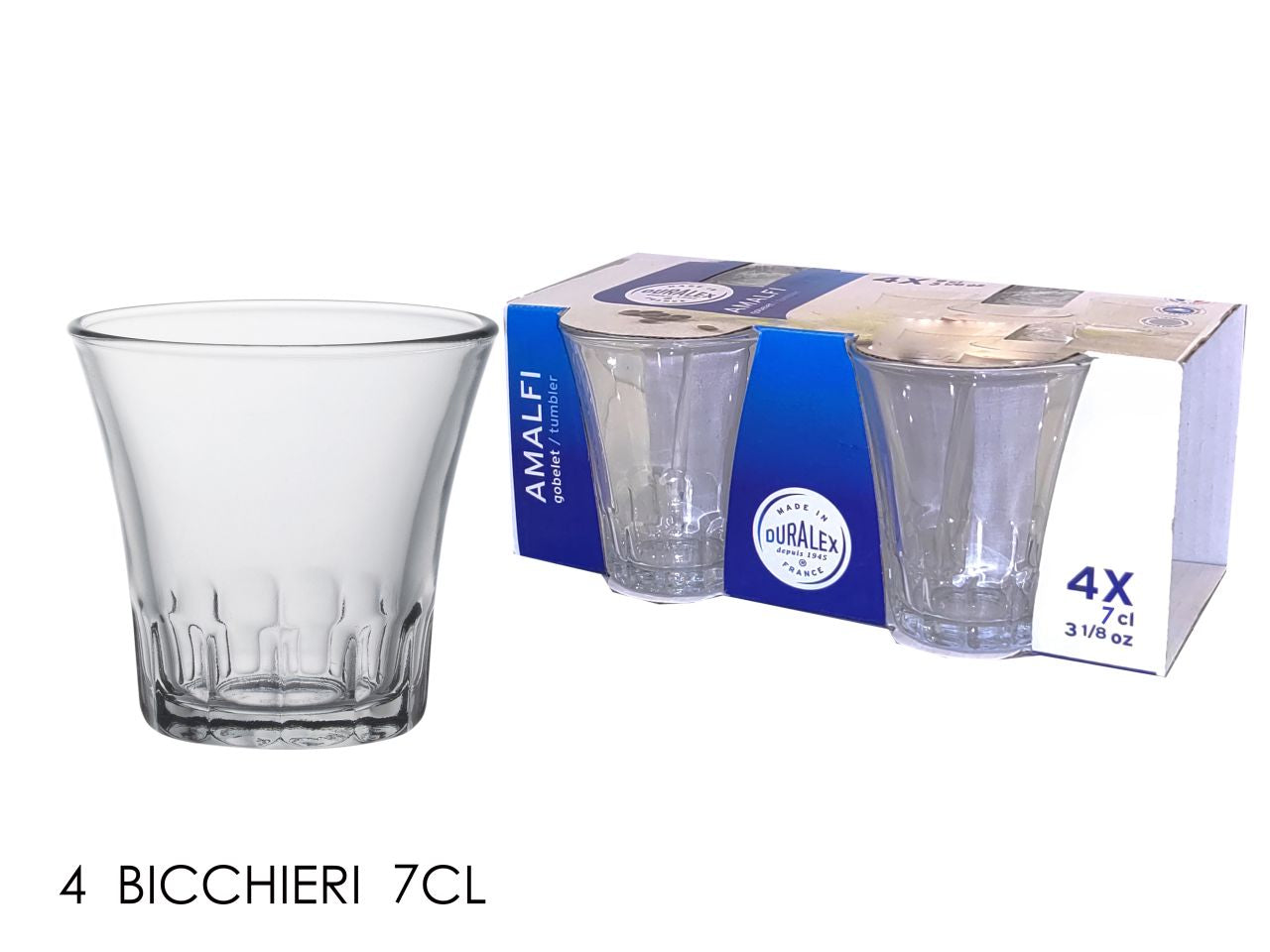 Bicchiere vetro amalfi 70ml da caffe' - la confezione contiene 4 pz $