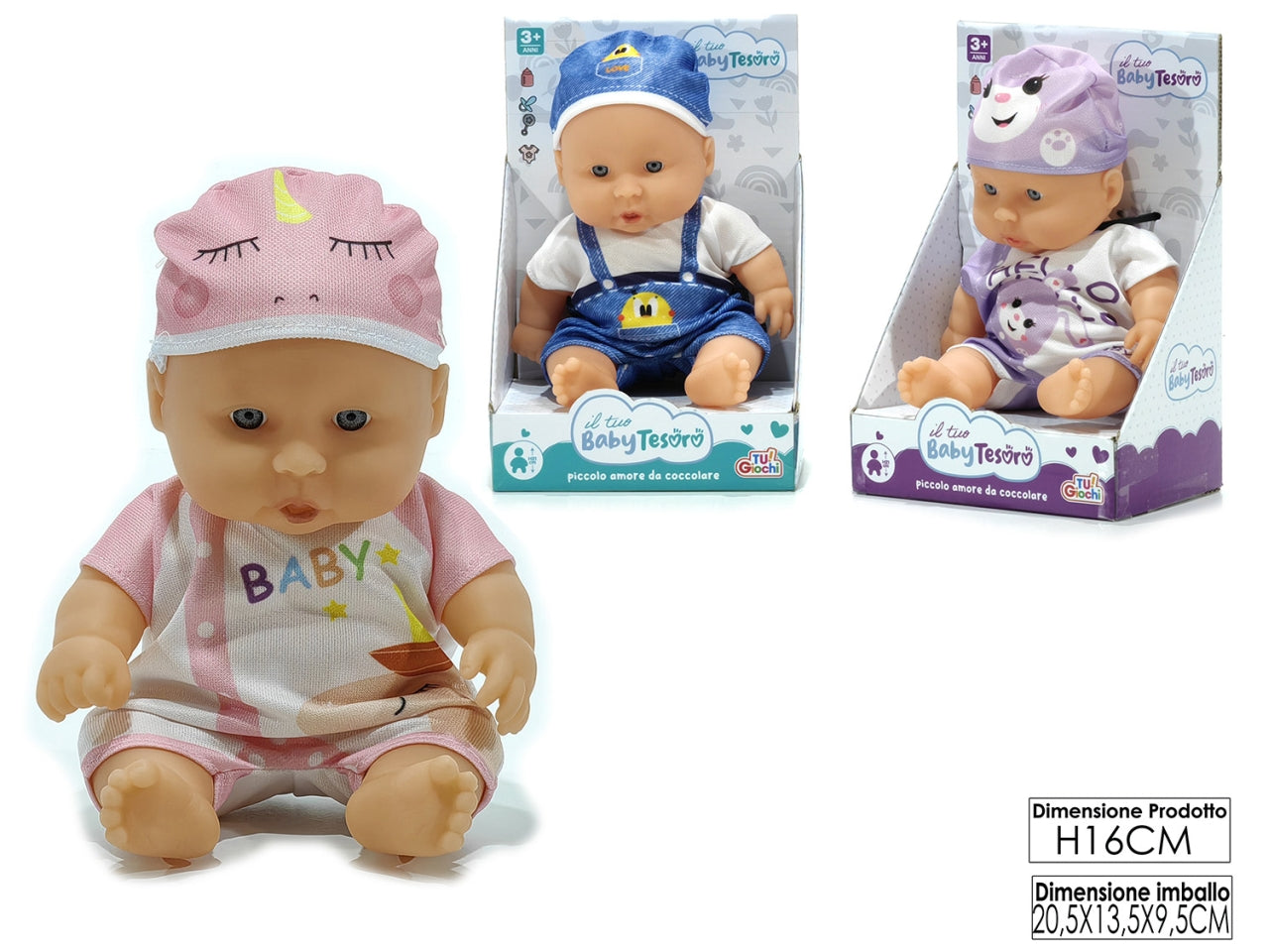 Bambolotto baby tesoro 3 assortiti